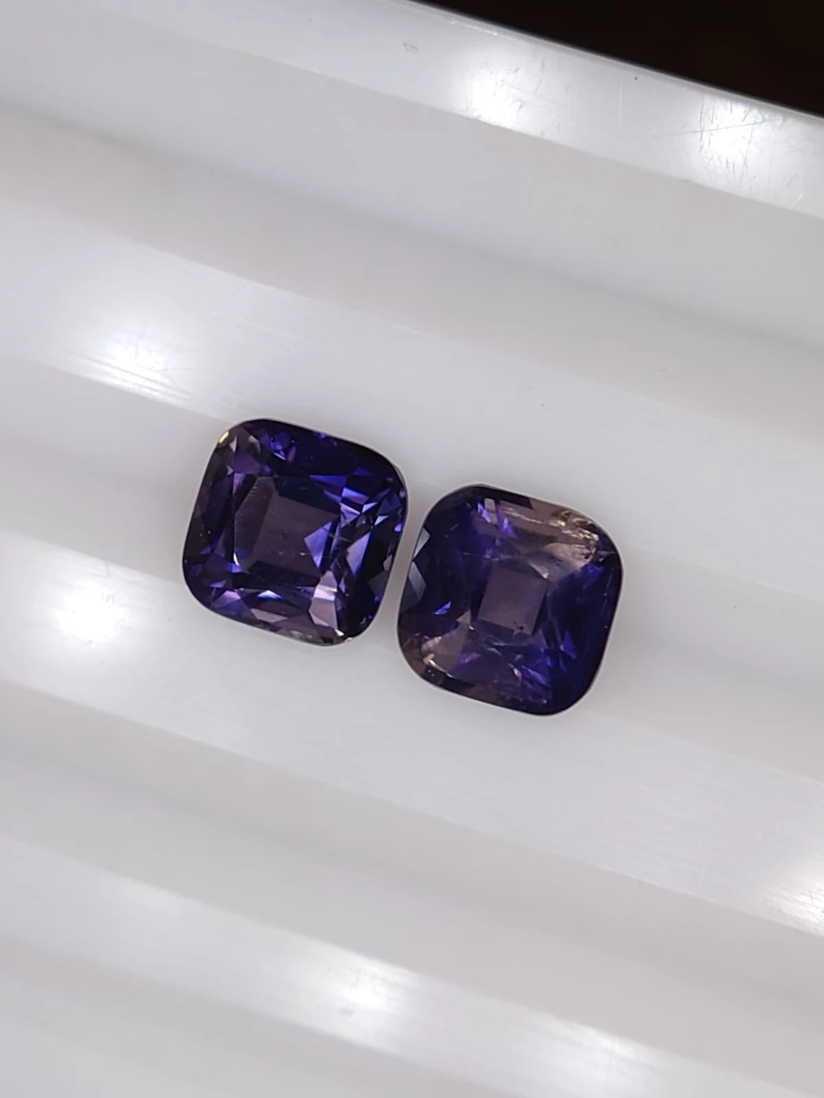 2.65ct Natural  Pair Cushion Faceted Iolite  from Madagascar — view 4